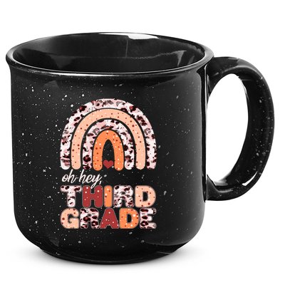 Oh Hey Third Grade Leopard Print Pattern Rainbow 15oz Campfire Ceramic Mug