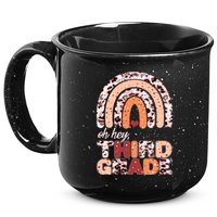 Oh Hey Third Grade Leopard Print Pattern Rainbow 15oz Campfire Ceramic Mug