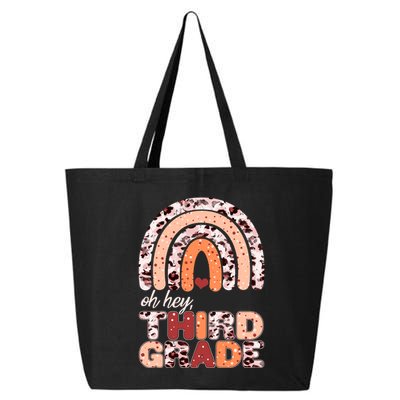 Oh Hey Third Grade Leopard Print Pattern Rainbow 25L Jumbo Tote