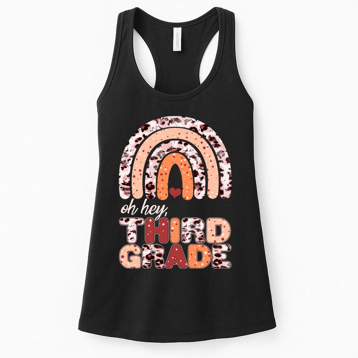 Oh Hey Third Grade Leopard Print Pattern Rainbow Womens Tank Top