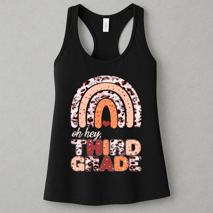 Oh Hey Third Grade Leopard Print Pattern Rainbow Womens Tank Top