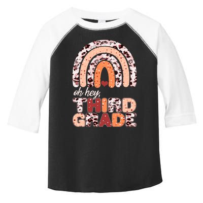 Oh Hey Third Grade Leopard Print Pattern Rainbow Toddler Fine Jersey T-Shirt