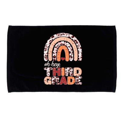 Oh Hey Third Grade Leopard Print Pattern Rainbow Microfiber Hand Towel