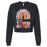 Oh Hey Third Grade Leopard Print Pattern Rainbow Cropped Pullover Crew