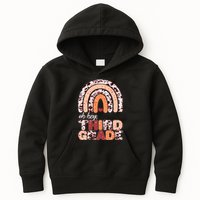 Oh Hey Third Grade Leopard Print Pattern Rainbow Kids Hoodie