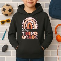 Oh Hey Third Grade Leopard Print Pattern Rainbow Kids Hoodie
