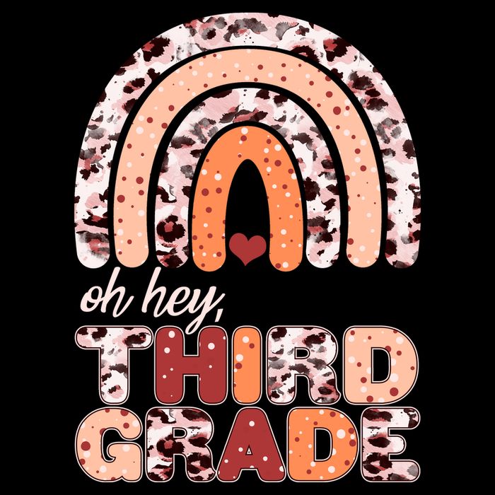 Oh Hey Third Grade Leopard Print Pattern Rainbow Zip Tote Bag