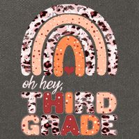 Oh Hey Third Grade Leopard Print Pattern Rainbow Cotton Canvas Backpack