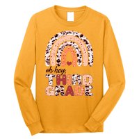 Oh Hey Third Grade Leopard Print Pattern Rainbow Long Sleeve Shirt
