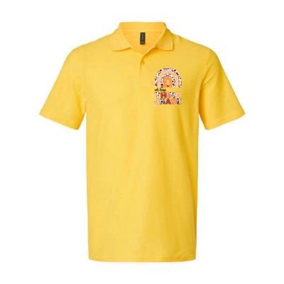 Oh Hey Third Grade Leopard Print Pattern Rainbow Polo