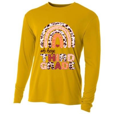 Oh Hey Third Grade Leopard Print Pattern Rainbow Cooling Performance Long Sleeve Crew