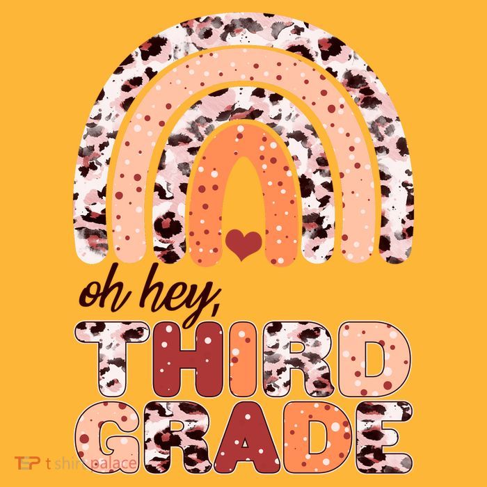 Oh Hey Third Grade Leopard Print Pattern Rainbow Pom Pom 12in Knit Beanie