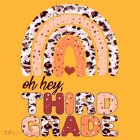 Oh Hey Third Grade Leopard Print Pattern Rainbow Toddler T-Shirt