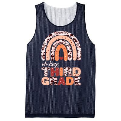 Oh Hey Third Grade Leopard Print Pattern Rainbow Mesh Reversible Basketball Jersey Tank