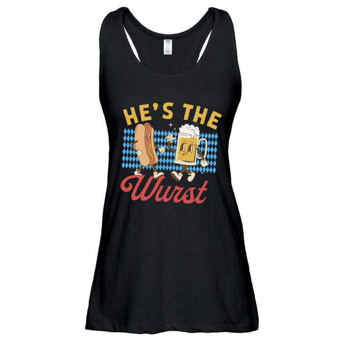 Oktoberfes Hes The Wurst Shes A Brat Couples Matching Ladies Essential Flowy Tank