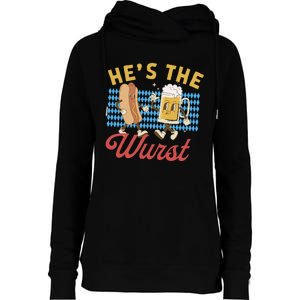 Oktoberfes Hes The Wurst Shes A Brat Couples Matching Womens Funnel Neck Pullover Hood