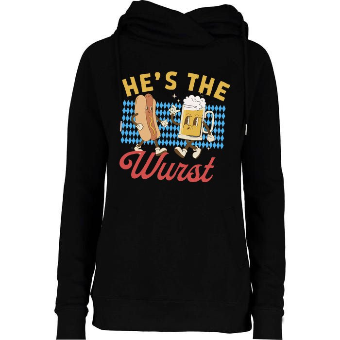 Oktoberfes Hes The Wurst Shes A Brat Couples Matching Womens Funnel Neck Pullover Hood