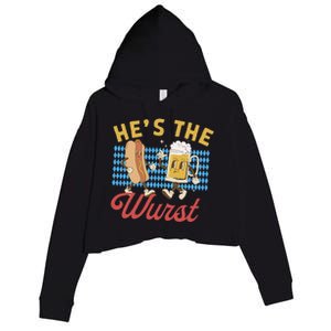 Oktoberfes Hes The Wurst Shes A Brat Couples Matching Crop Fleece Hoodie