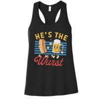 Oktoberfes Hes The Wurst Shes A Brat Couples Matching Women's Racerback Tank