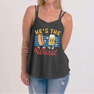 Oktoberfes Hes The Wurst Shes A Brat Couples Matching Women's Strappy Tank