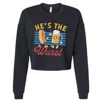 Oktoberfes Hes The Wurst Shes A Brat Couples Matching Cropped Pullover Crew