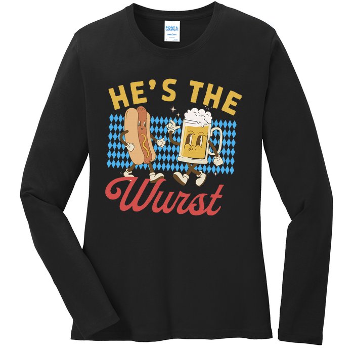 Oktoberfes Hes The Wurst Shes A Brat Couples Matching Ladies Long Sleeve Shirt