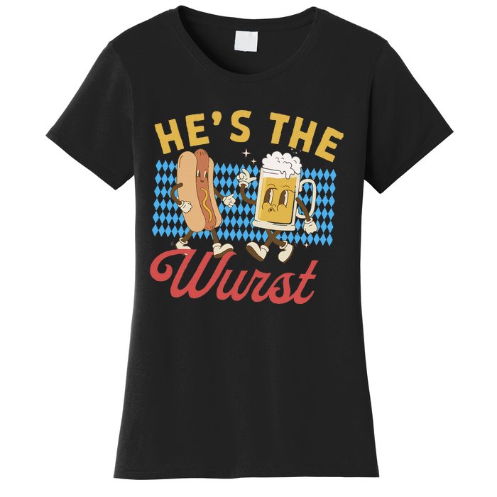 Oktoberfes Hes The Wurst Shes A Brat Couples Matching Women's T-Shirt