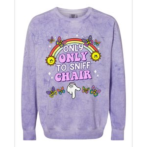 Only Here To Sniff Chair Embarrassing Inappropriate Humor Colorblast Crewneck Sweatshirt