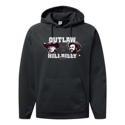 Outlaw Hillbilly Trump Vance 2024 Vintage Performance Fleece Hoodie