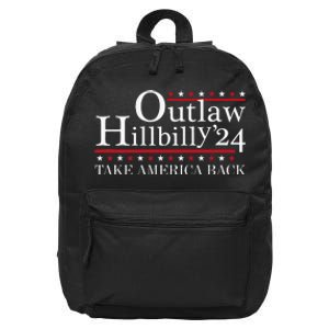 Outlaw Hillbilly Take America Back American Flag Pro Trump 16 in Basic Backpack