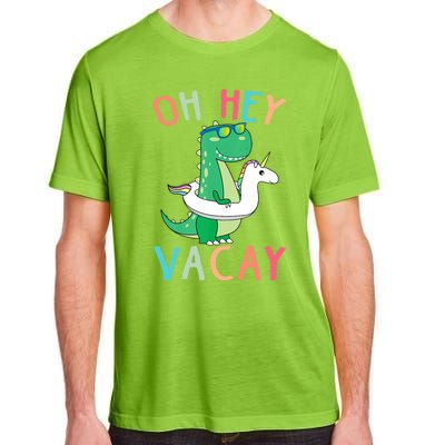 Oh Hey Vacay Dinosaur Unicorn Tropical Summer Funny Gift Adult ChromaSoft Performance T-Shirt