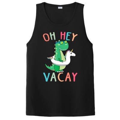 Oh Hey Vacay Dinosaur Unicorn Tropical Summer Funny Gift PosiCharge Competitor Tank