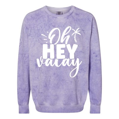 Oh Hey Vacay Palm Tree Summer Colorblast Crewneck Sweatshirt