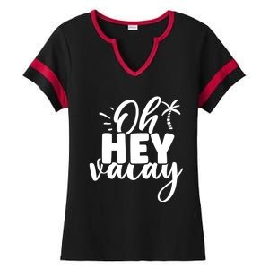 Oh Hey Vacay Palm Tree Summer Ladies Halftime Notch Neck Tee