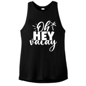 Oh Hey Vacay Palm Tree Summer Ladies PosiCharge Tri-Blend Wicking Tank