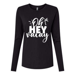 Oh Hey Vacay Palm Tree Summer Womens Cotton Relaxed Long Sleeve T-Shirt