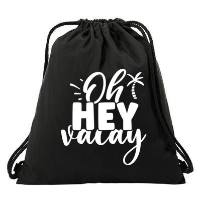 Oh Hey Vacay Palm Tree Summer Drawstring Bag