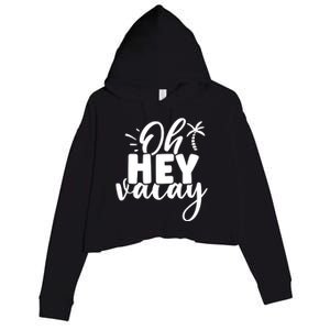 Oh Hey Vacay Palm Tree Summer Crop Fleece Hoodie