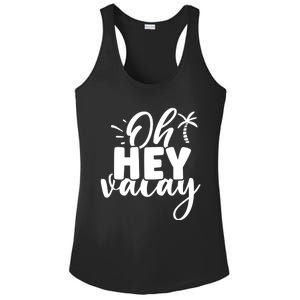 Oh Hey Vacay Palm Tree Summer Ladies PosiCharge Competitor Racerback Tank