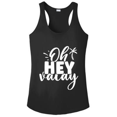Oh Hey Vacay Palm Tree Summer Ladies PosiCharge Competitor Racerback Tank