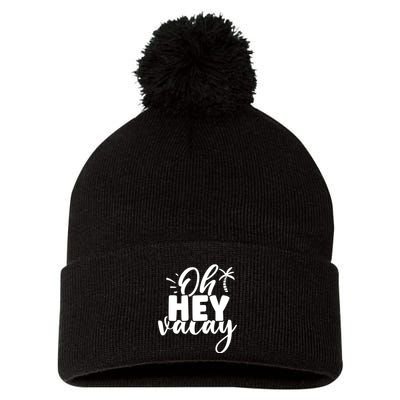 Oh Hey Vacay Palm Tree Summer Pom Pom 12in Knit Beanie