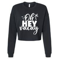 Oh Hey Vacay Palm Tree Summer Cropped Pullover Crew