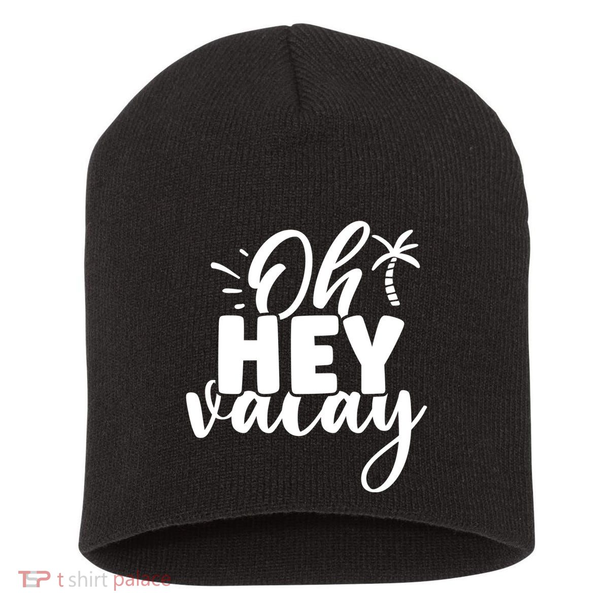 Oh Hey Vacay Palm Tree Summer Short Acrylic Beanie