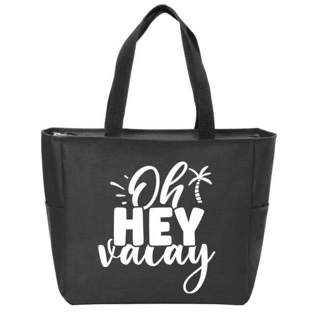 Oh Hey Vacay Palm Tree Summer Zip Tote Bag