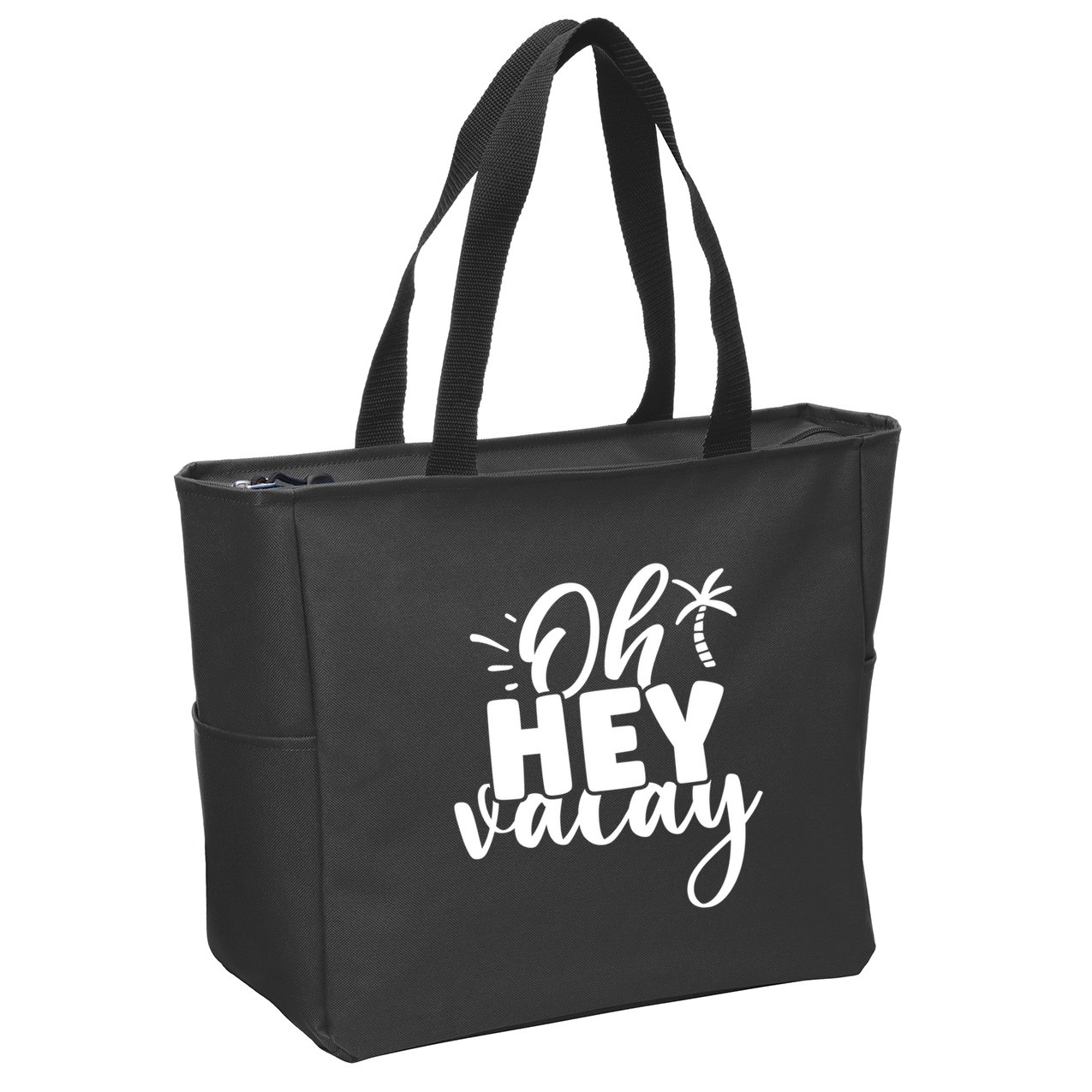 Oh Hey Vacay Palm Tree Summer Zip Tote Bag