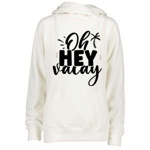 Oh Hey Vacay Palm Tree Summer Womens Funnel Neck Pullover Hood