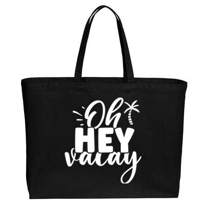 Oh Hey Vacay Palm Tree Summer Cotton Canvas Jumbo Tote