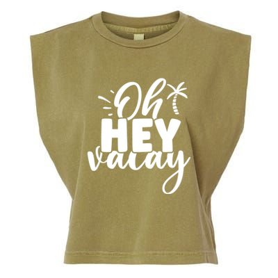 Oh Hey Vacay Palm Tree Summer Garment-Dyed Women's Muscle Tee