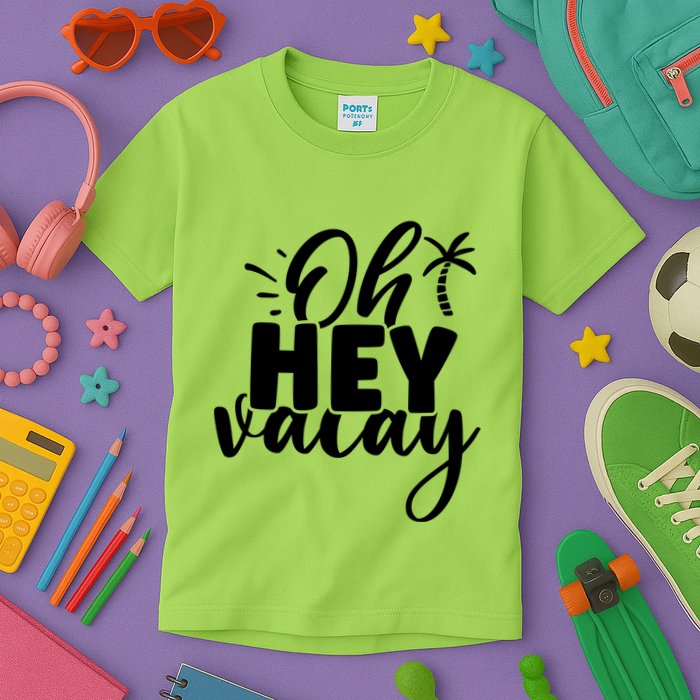 Oh Hey Vacay Palm Tree Summer Kids T-Shirt