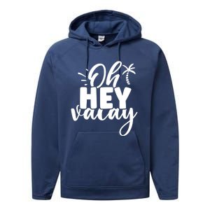 Oh Hey Vacay Palm Tree Summer Performance Fleece Hoodie